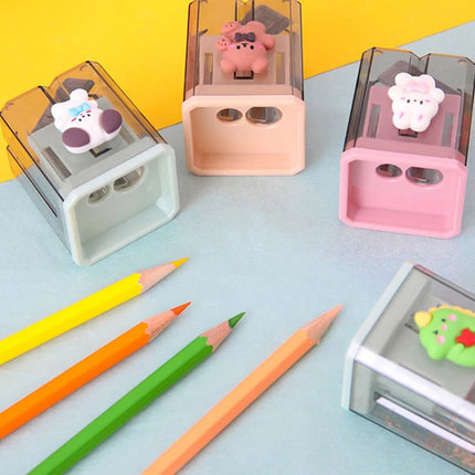 1PC Mini Cute Cartoon Two Hole Sharpener Pencil Kawaii Stationery Sharpener Student Supplies