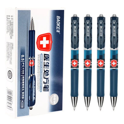 4pcs 0.5mm Doctor Gel Prescription Pen Refill Large Capacity Blue Black Ink Pen Writing Stationery Office School Supplies