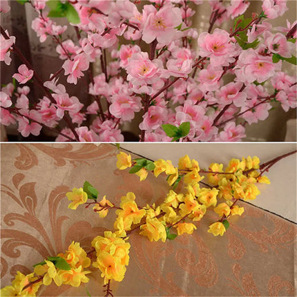 65CM Artificial Cherry Spring Plum Peach Blossom Branch Silk Flower Tree Decor wedding party Home decoration