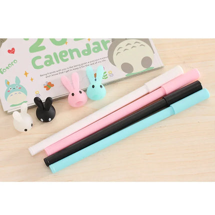 4 Pcs/Set Cute Bunny Pens Kawaii 0.5mm Ink Cartoon Creative Gel Pen Gifts School Office Supplies Writing Tools Stationery