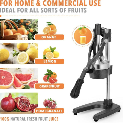 Commercial Heavy Duty Cast Iron Hand Press Manual Orange Citrus Lemon Lime Grapefruit Pomegranate Fruit Juice Squeezer Machine