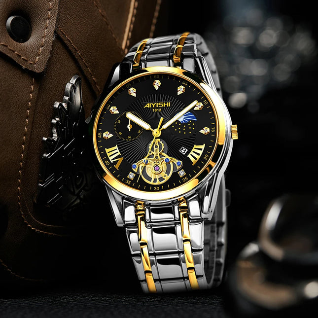 New Men's Casual Watches Non-mechanical Steel Waterproof Steel Band Luminous Steel Strap Luxury Man Quartz Watch Wrist watch