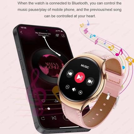 For HUAWEI 2024 New Watch GT4 Mini Smart Watch Women AMOLED NFC GPS Heart Rate Clock BT Call IP68 Waterproof Lady Smartwatch+Box