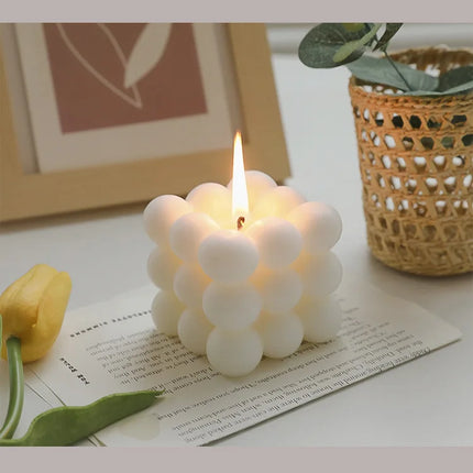 Ins Style Bubble Cube Candle Handmade Scented Candle Aromatherapy Soy Wax Candle Wedding Birthday Candles Party Home Decoration