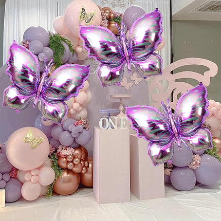 166Pc Butterfly Balloon Set Garland Arch Purple Butterfly Girl Birthday Party Supplies Macar Pink Baby Shower Wedding Decoration