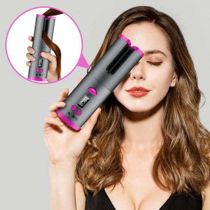 Hair Curler Set Cordless Automatic Rotating Hair Curler Curling Iron LED Display Temperature Adjustable Styling Tools Wave Styer