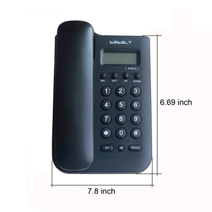 Corded telephone,Black Caller ID Telephone,Basic Desk/Wall Mountable Analog Landline Phone for Home