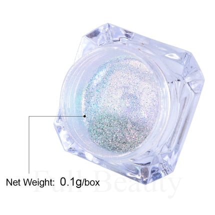 0.1g/Box Mirror Mermaid Nail Powder Pigment Rub on Aurora Pearl Chrome Holographic Nail Art Glitter Dust Manicure Decors TR354