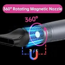 Foldable Hair Dryer, 1600w Ultra-Fast Drying , Ionic Technology, 12 Adjustment Modes Low Noise Auto Clean