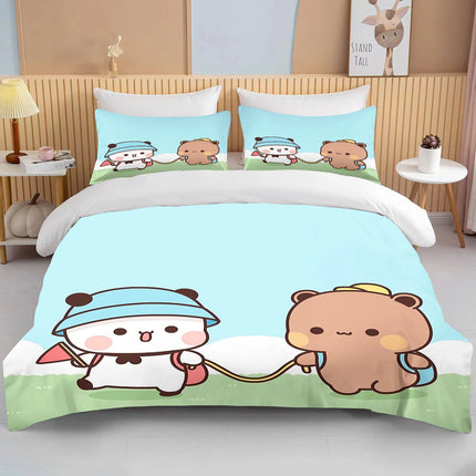 Bubu Dudu Cartoon Cute Bear Kawaii Christmas Gift King Twin Double Child Bedding Set Microfiber or Polyester Duvet Cover Set