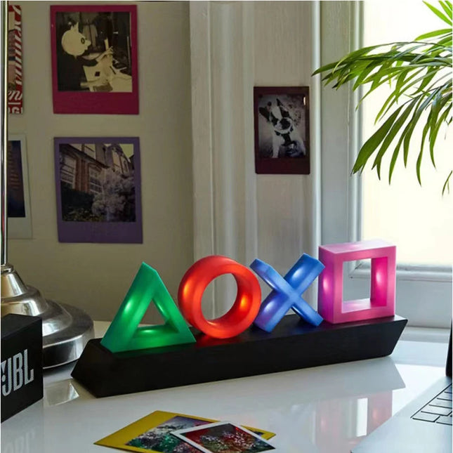 for PS4/PS5Game Icon Lamp Sign Pixel modeling Lampstand 3Type T able top atmosphere led night light desktop Background Decoratio