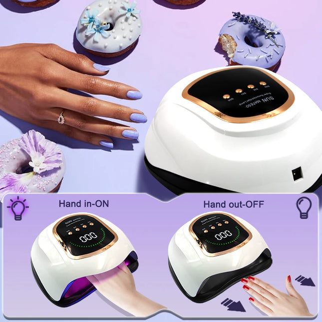 300W UV LED Nail Lamp for Nails Curing All Gel Polish with Large Screen  Professional Nail Equipment Manicure Drying Lamps