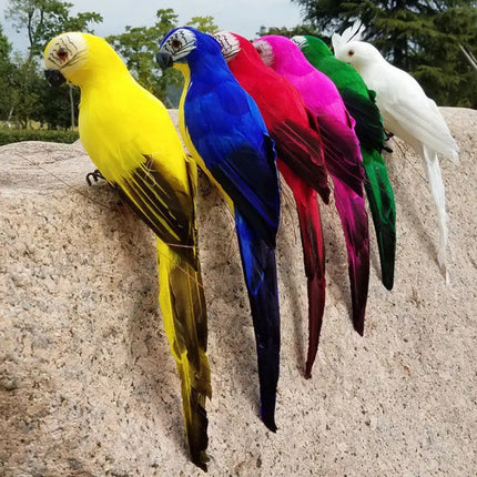 25cm Handmade Simulation Parrot Creative Feather Lawn Figurine Ornament Animal Bird Garden Prop Decoration