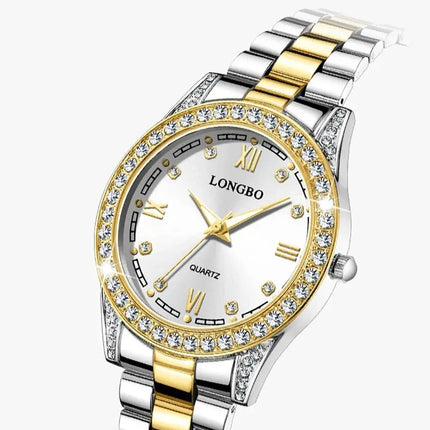 Luxury Stainless Steel Lover Watches Fashion Waterproof Quartz Watch for Men and Woman Couple Watch Set Lover's Wristwatch + Box