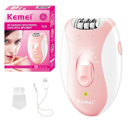 Kemei Women Epilator Electric Hair Removal Facial Body Lady Bikini Legs Arms Armpit Hair Remover Underarms Rechargeable