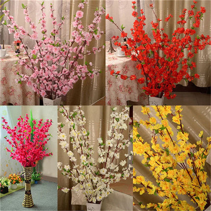 65CM Artificial Cherry Spring Plum Peach Blossom Branch Silk Flower Tree Decor wedding party Home decoration