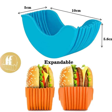 Reusable Burger Rack Useful Gadgets Silicone Frame Burger Tool Holder Shelf Storage Kitchen Organizer Tools Dining Bar Home