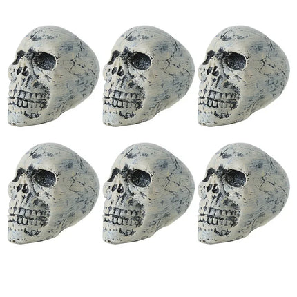 6Pcs Simulation Human Skull Head Ghost Garden Doors Hanging Courtyard Pendant Ornament for Home Bar Halloween Party Decorations