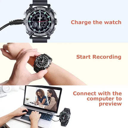 32GB SmartWatch Mini Camera Wristband 1080P HD Video Recording Micro Cam Sports Voice Recorder Smart Watch Bracelet Camcorder