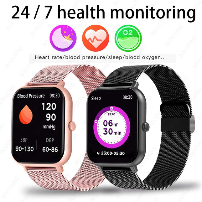 For Xiaomi Huawei 2024 New Smart Watch Men Women Heart Rate Blood Pressure Fitness Tracker Bluetooth Call Smartwatch Man Ladies