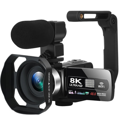 Full HD 8k Professional Video Camera 48MP WiFi Camcorder Digital 16X Zoom Streaming Auto Focus Cam