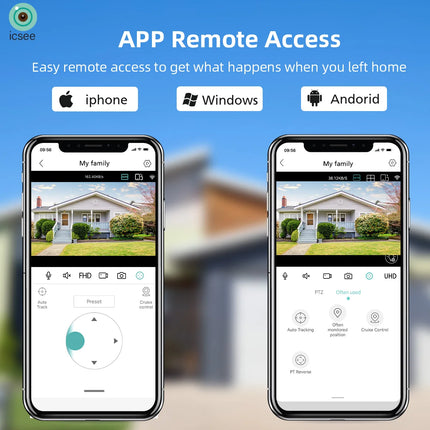 Wifi Surveillance Camera 4K 8MP Dual Lens Wireless Outdoor Security PTZ IP Cameras AI Human Detect CCTV Camera 4X Digital Zoom