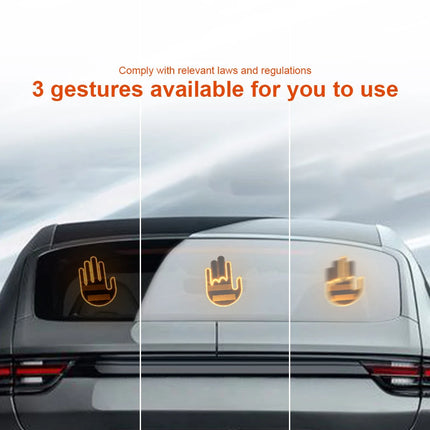 New LED Illuminated Gesture Light Car Finger Light With Remote Road Rage Signs Middle Finger Gesture Light Hand Lamp Three Model