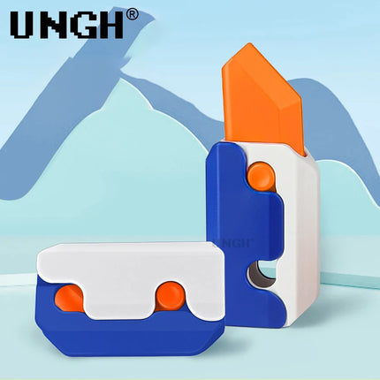 UNGH Luminous 3D Carrot Gravity Knife Anti-stress Fidget Toys Children Push Card Push Stress Relief Toy for Kids Adult Xmas Gift