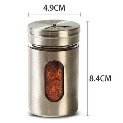 Stainless Steel Seasoning Spice Storage Box Condiment Bottles Shaker Jars Organizer BBQ Cooking Herbs Toothpick Holder