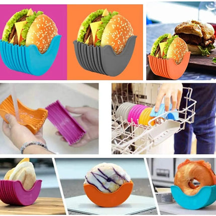 Reusable Burger Rack Useful Gadgets Silicone Frame Burger Tool Holder Shelf Storage Kitchen Organizer Tools Dining Bar Home