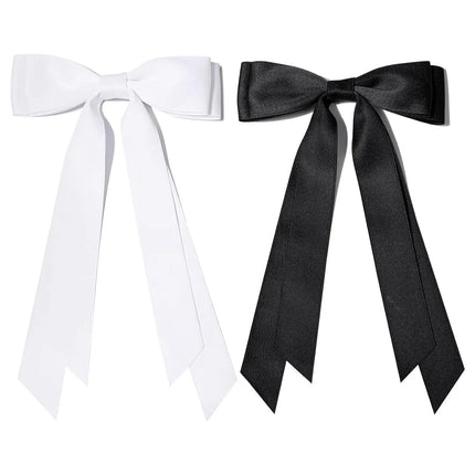 Women Elegant Bow Ribbon Hair Clip Fashion Solid Satin Spring Clip Simple Bowknot Hairpins Barrettes Hair Accessories for Girls