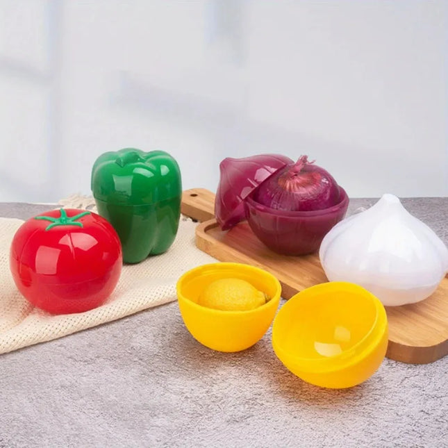 1/5pcs Onion storage container, lemon, chili, tomato, garlic preservation box, creative kitchen refrigerator, small tools