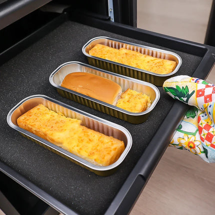 5/10Pcs Aluminum Foil Baking Tray Rectangle Tin Cup Reusable Air Fryer Tinfoil Pan Pudding Cake Mold Baking Pastry Tool Bakeware