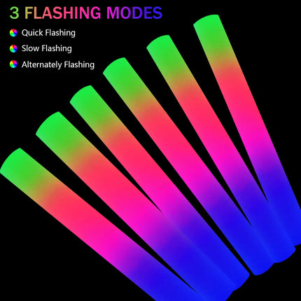 10/20/30pcs LED Foam Glow Sticks Light up Wedding Party Accessories Glow in The Dark Foam Stick Birthday Festival Party Supplies