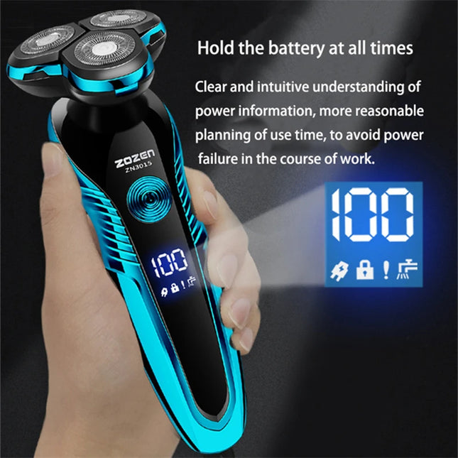 Electric Shaver Washable Rechargeable Electric Razor Shaving Machine for Men Beard Trimmer Wet-Dry Dual Use  ZN3015