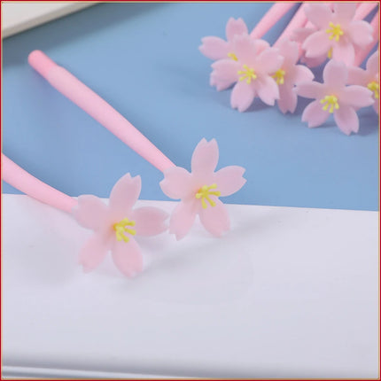 24 Pcs Creative Beautiful Cherry Blossom Gel Pen Small Fresh and Lovely Flower Pen Student Exam Writing