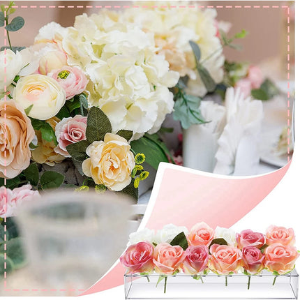 Table Flower Vase Clear Acrylic Long Floral Arrangements Decorative Centerpiece for Wedding Dining Vase for Home Decoration