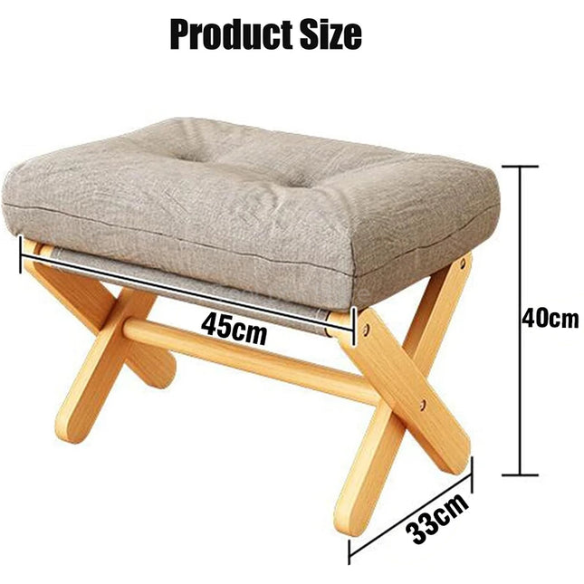 Household Small Stool Foldable Stools Chairs Living Room Sofa Stool Wooden Low Stool Portable Footrests Shoe Changing Stool