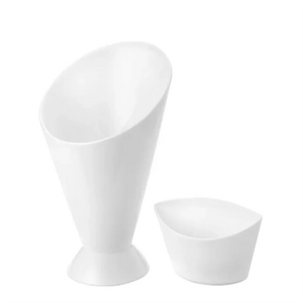 2 In 1 French Fries Cups Plastic Cups Sauces Snacks Dessert Plate Ketchup Slant Cup Two Cup Spout Kitchen Accessories