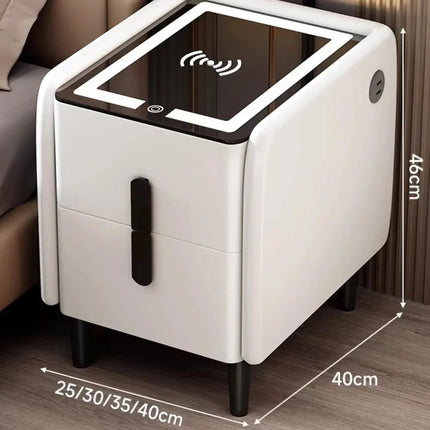 Intelligent Bedside Table With Wireless USB Charging Multifunctional Simple Bedsides Cabinets Luxurious Bedside Storage Cabinet