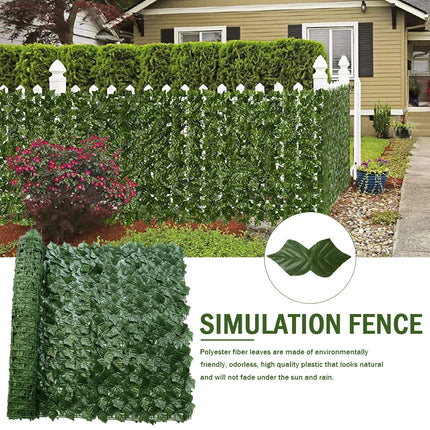 Artificial Leaf Fence Screen Faux Ivy Leaf Hedge Privacy Fence for Outdoor Garden Decor Landscaping Screen Greenery Wall Fence