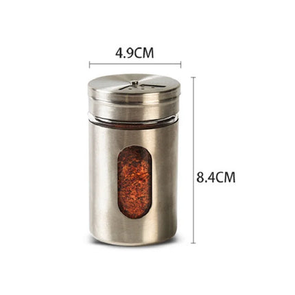 Stainless Steel Seasoning Spice Storage Box Condiment Bottles Shaker Jars Organizer BBQ Cooking Herbs Toothpick Holder