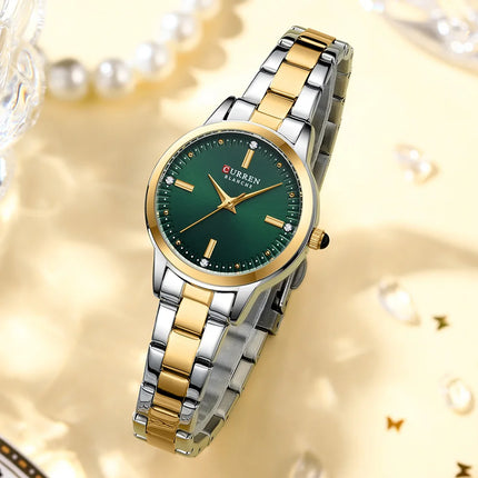 CURREN Original Quartz Watch for Women Fashion Elegant Ladies Watches Stainless Steel Waterproof Women's Wristwatch