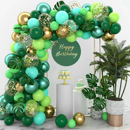 138Pcs A set of jungle wildlife themed balloon arch set, wild animal dinosaur themed birthday party decoration