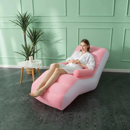 New Inflatable Lazy Sofa Fashionable Comfortable Lunch Break Recliner Indoor Foldable Bed Leisure Air Stool Furniture