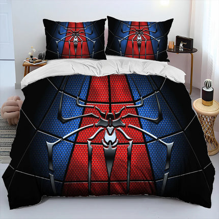 23 Style Spider Man Cartoon Marvel Comforter Bedding Set,Duvet Cover Bed Set Quilt Cover Pillowcase,Queen Bedding Set Adult Kids