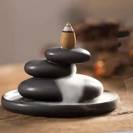 Backflow Incense Waterfall Burner Stone Rockery Antique Ceramic Home Indoor Reflux Cense Holder For Fresh Air Wholesale