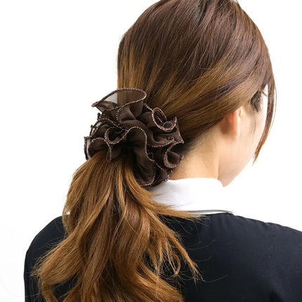 Bow Hair Fantaisie Tie  Elastic Hair Bands  Yarn Silk Flower  Headdress Elastique Cheveux Fille for Hair Accessories Woman