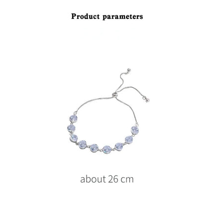 Luxury Shiny Silver Color Adjustable Crystal Zircon Bracelet For Women 2023 New Fashion Platinum Plating Bracelet Jewelry Gift