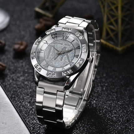 2023 Women Crystal Diamond Watches Luxury Brand Gold WristWatch Stainless Steel Women's Watch Clock Leisure Reloj Mujer TVK